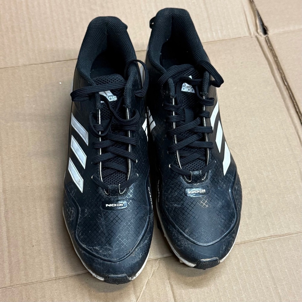 Adidas Icon 7 MD Baseball Cleats Mens 10 Black White S23915 Low Top Cleats